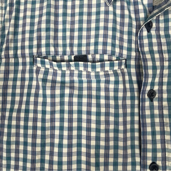 The North Face Men's Blue Orange Green Plaid Button Up Short Sleeve Shirt Sz XL - Picture 5 of 14